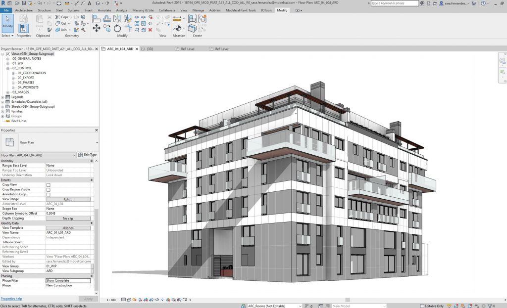 facciate in revit bim