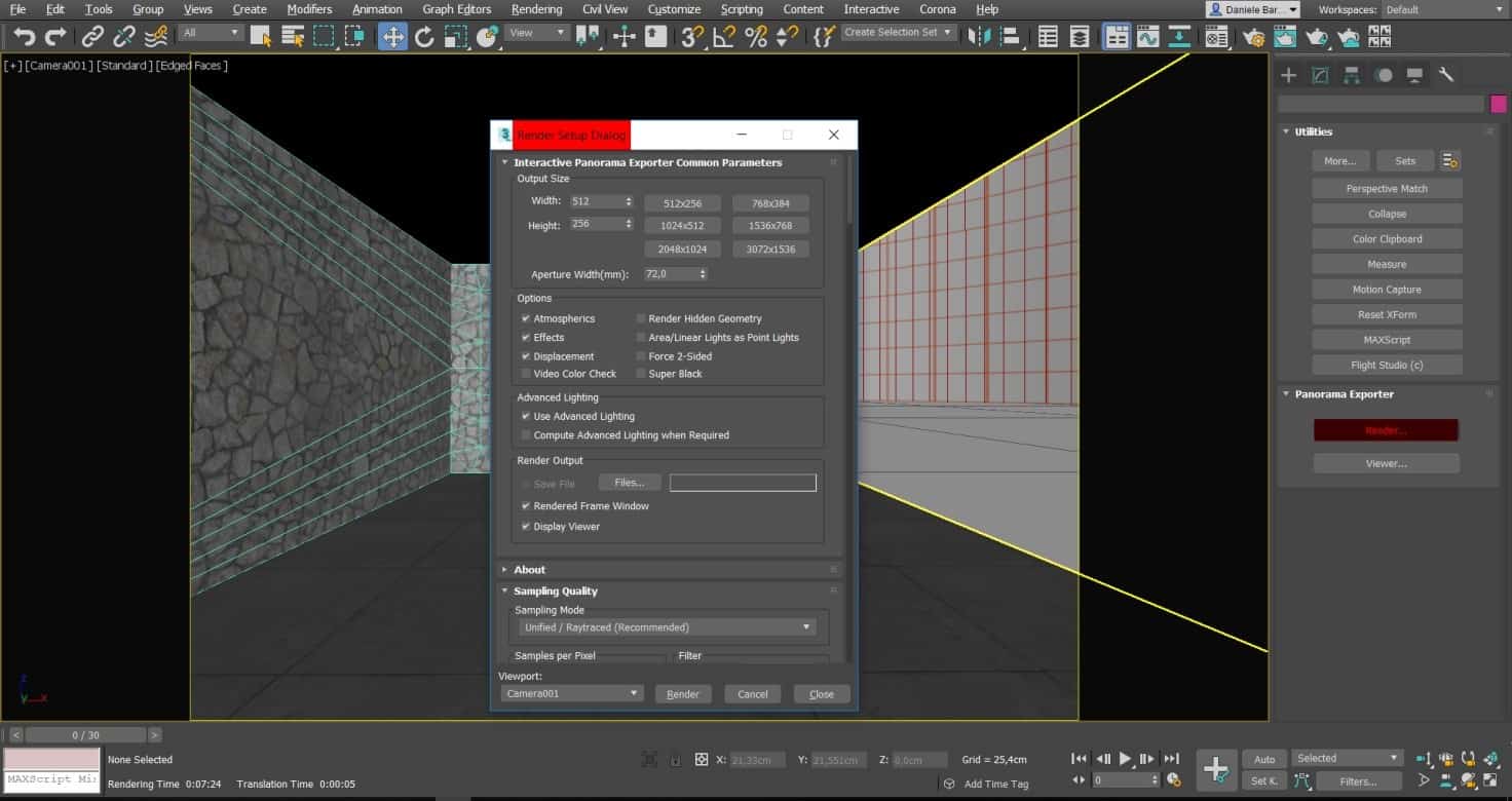 Crear panorámica 360º con Mental Ray