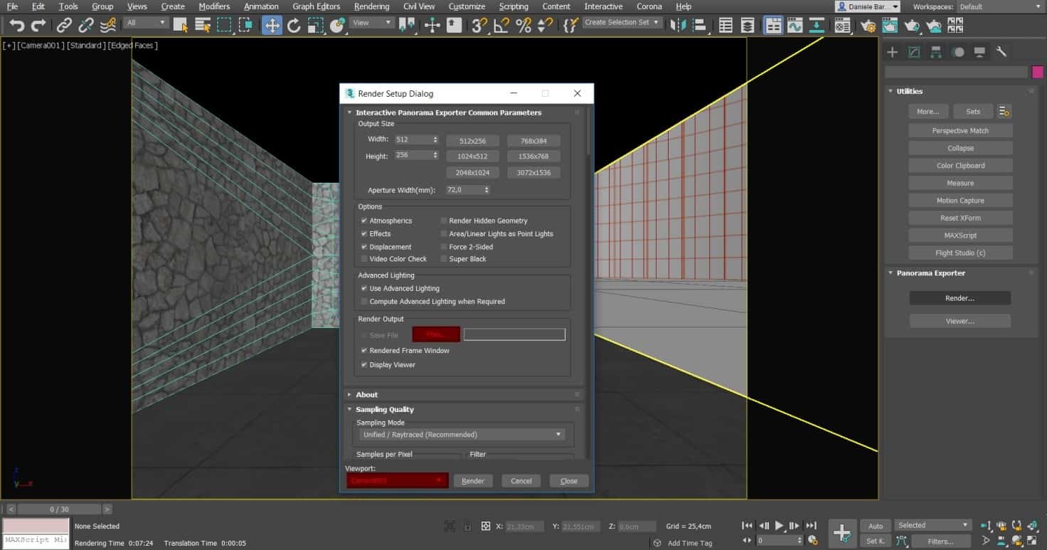 Crear panorámica 360º con Mental Ray