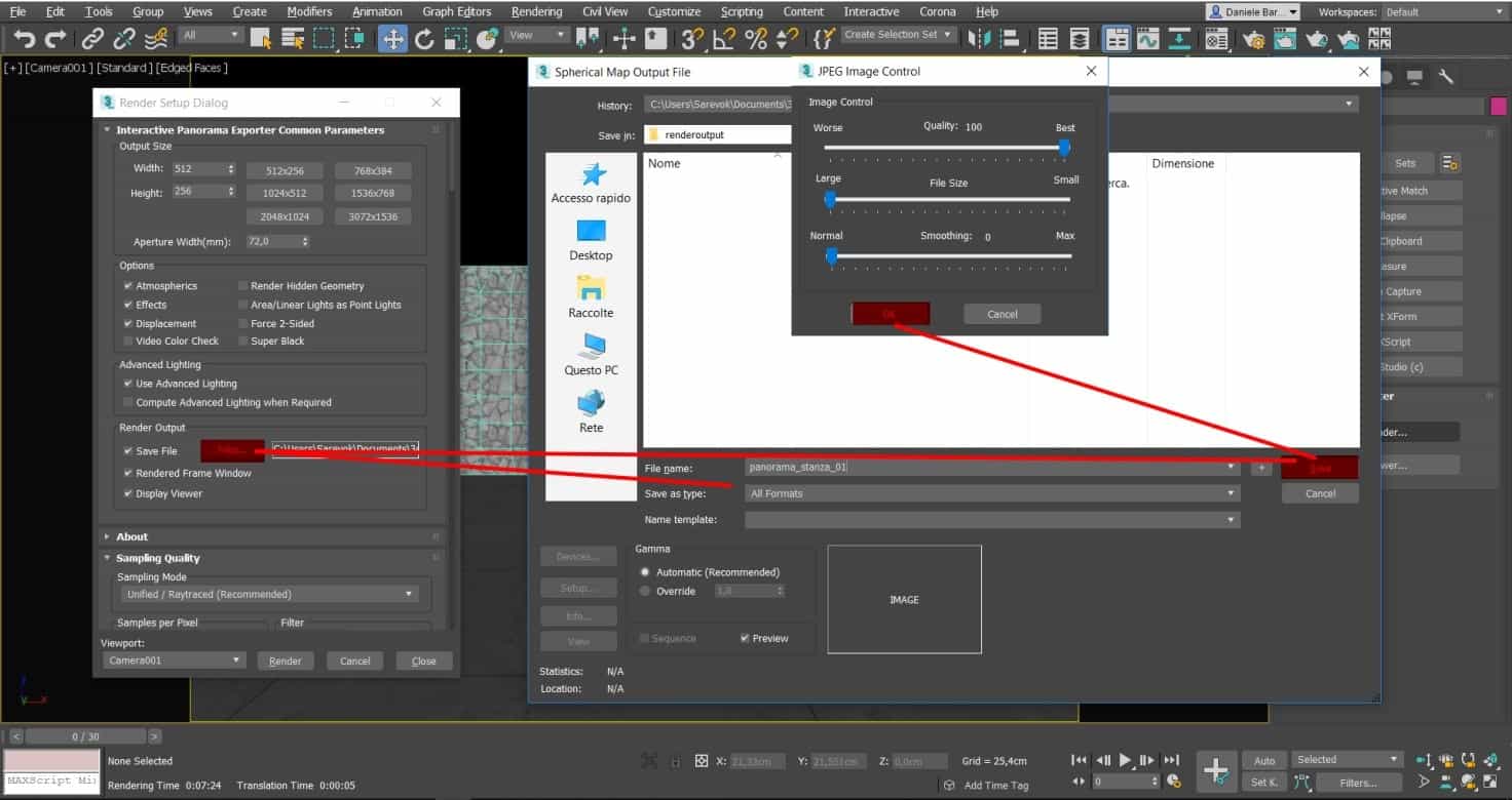 Crear panorámica 360º con Mental Ray