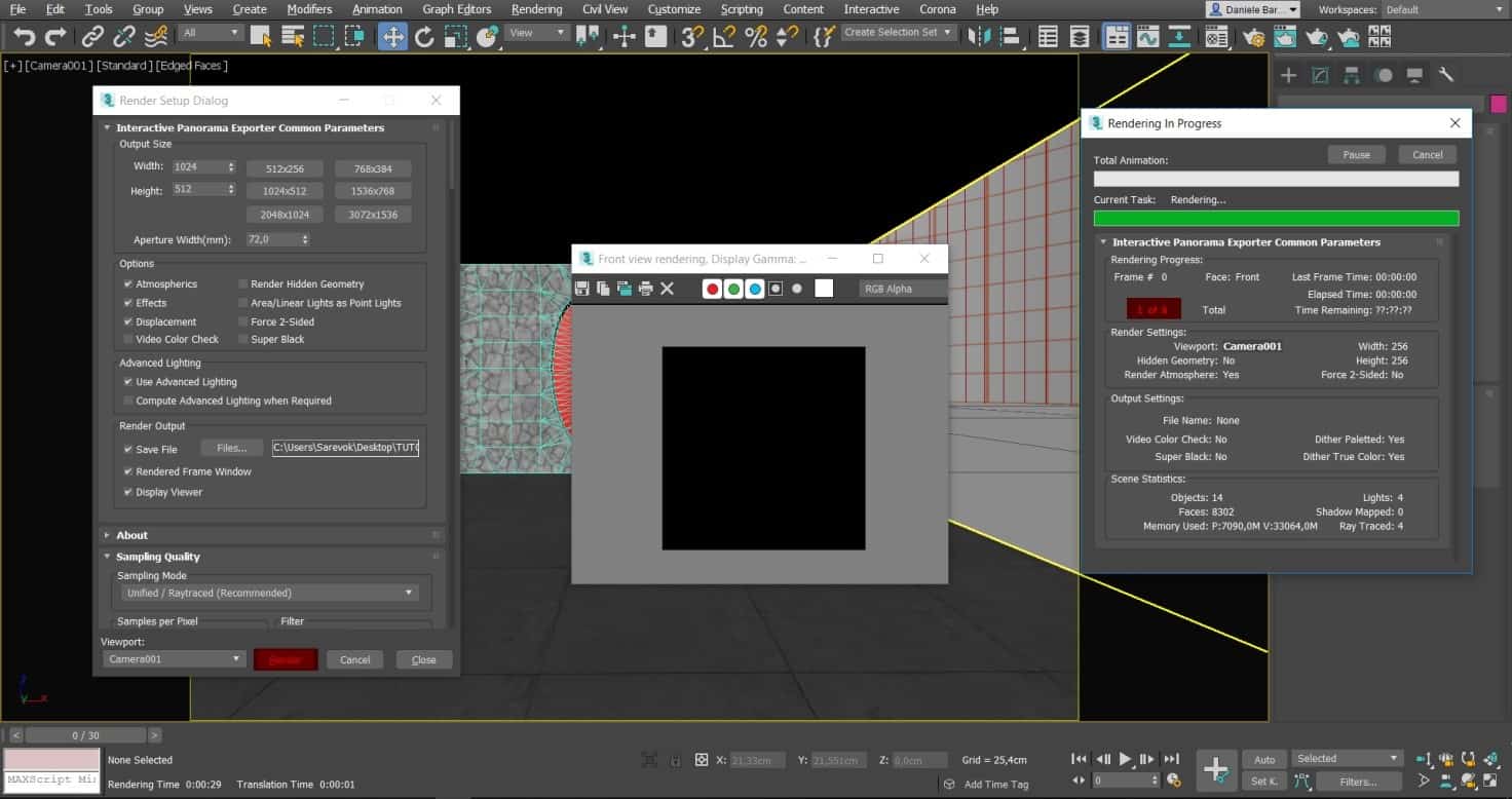Crear panorámica 360º con Mental Ray