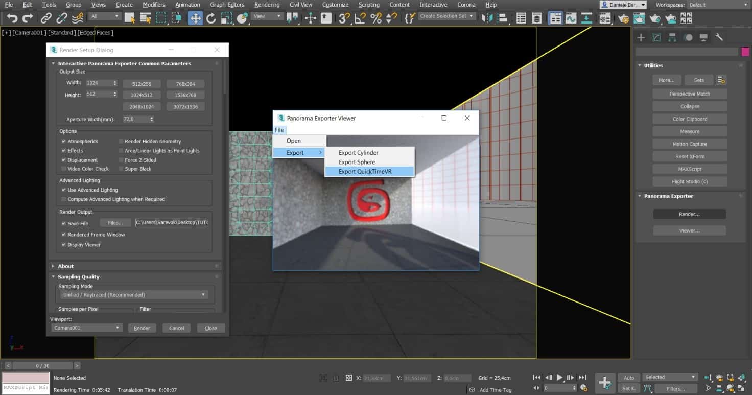 Crear panorámica 360º con Mental Ray