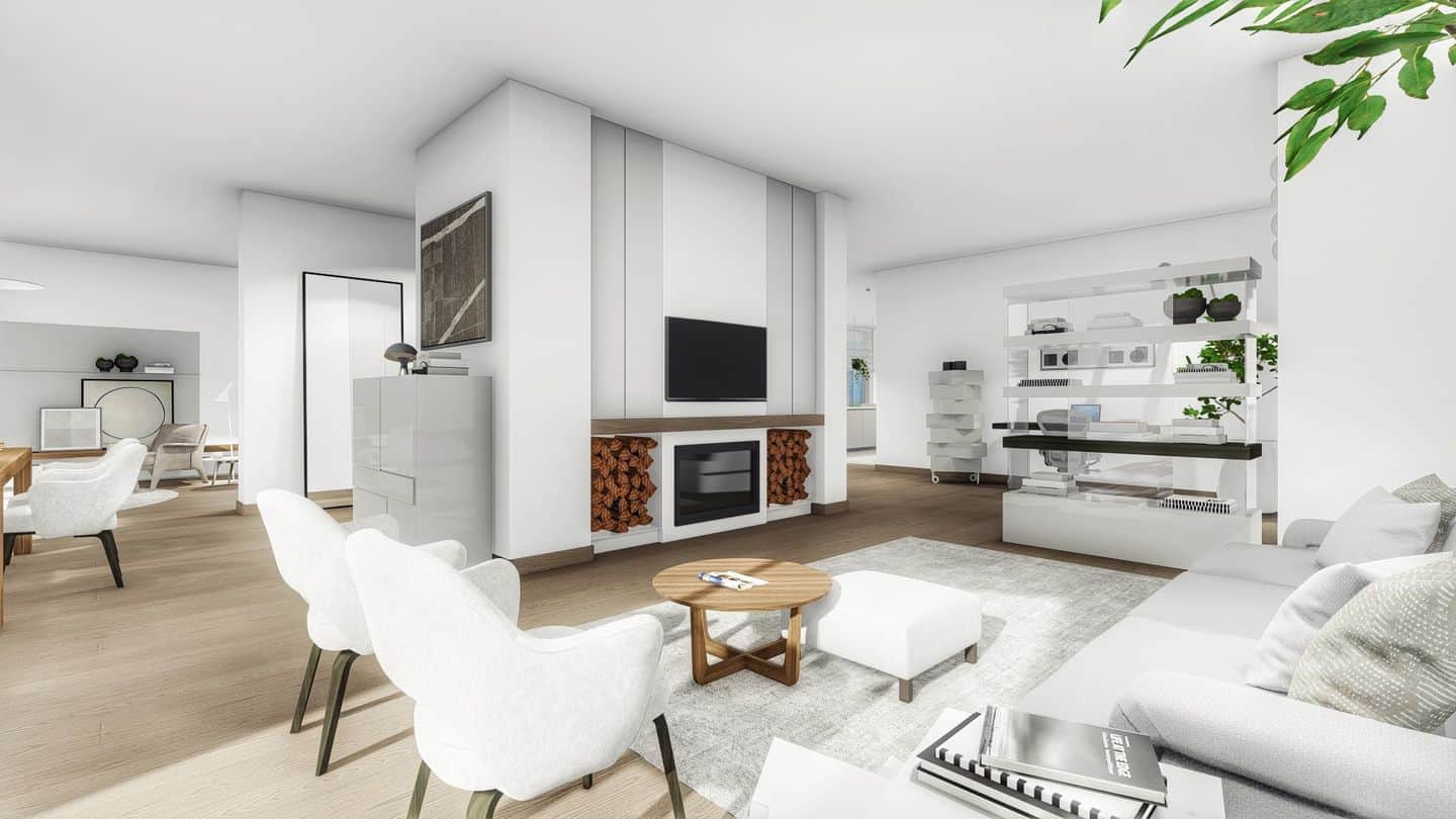 Create a design apartment, but neutral with total white, essential style!