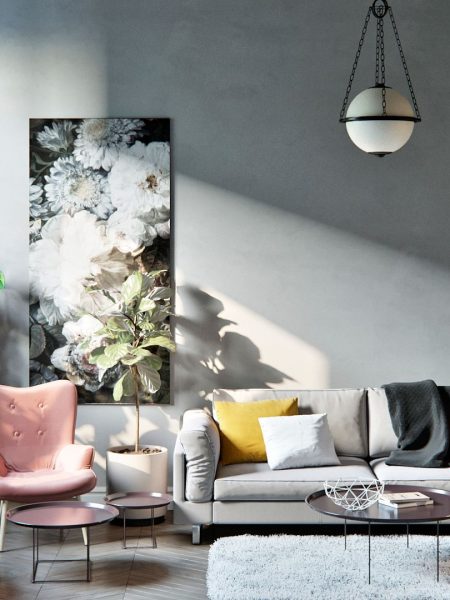 Immagine di un salotto moderno dopo una ristrutturazione appartamento Roma