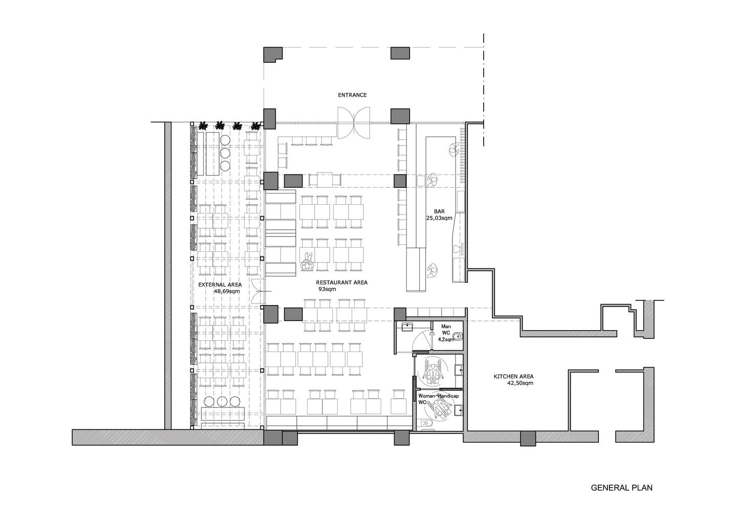 Floor plan of restaurant design
