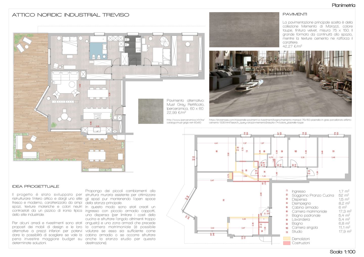 floor plan of the penthouse renovation